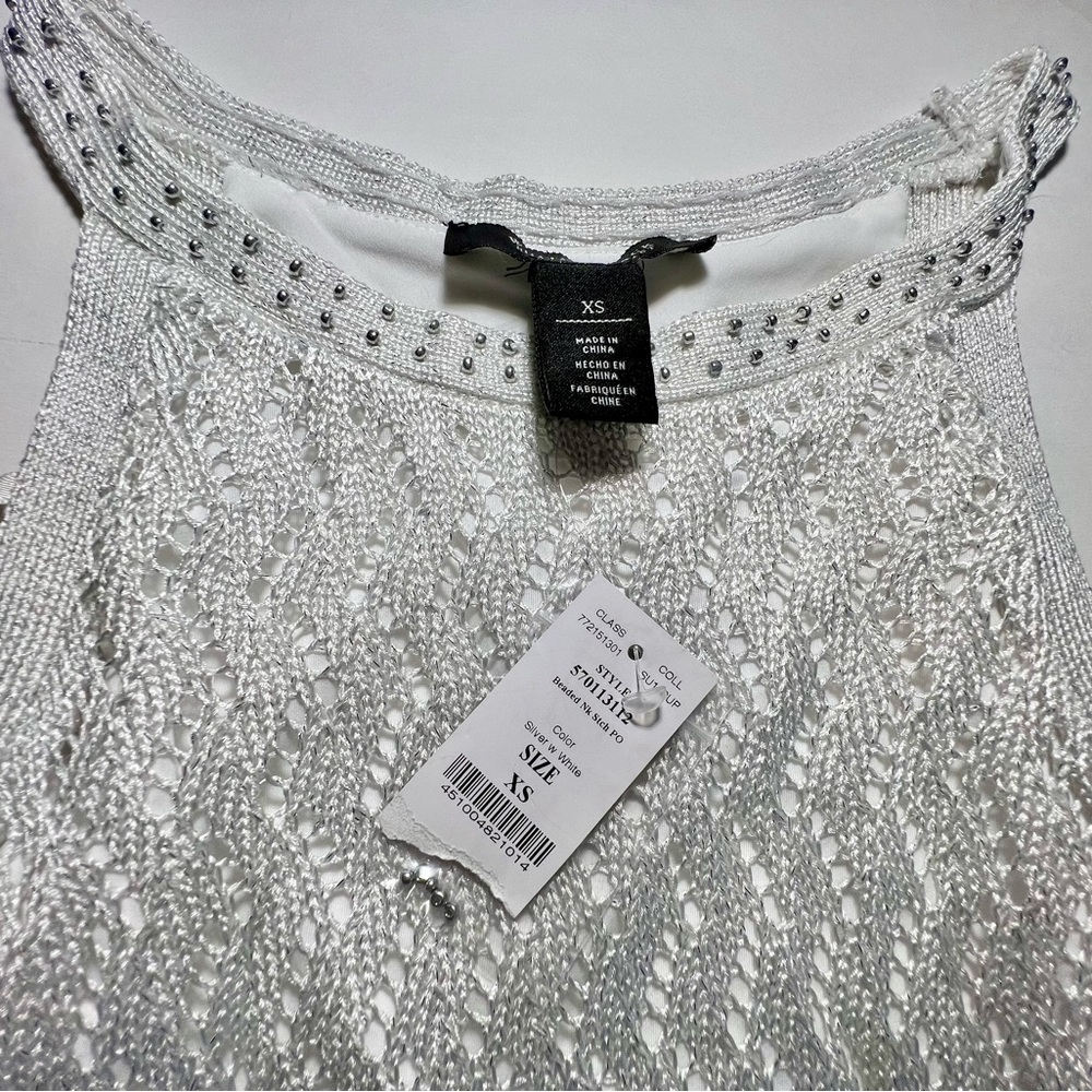 White House Black Market Silver and White Mini Dress